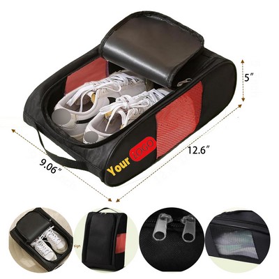 Premium PU Leather Golf Shoe Bag with Dust Protection