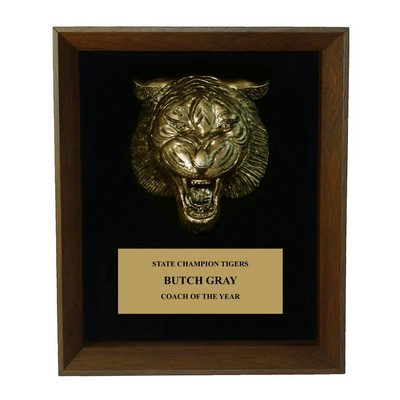 Tiger Head Shadow Frame Plaque 9"x12"