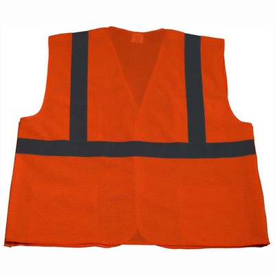 Orange Mesh 5PB 5-Point Break Away ANSI Class 2 Safety Vest