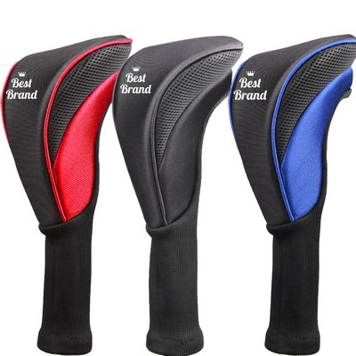 Longneck Mesh Driver Head Cover Set With Number Plate