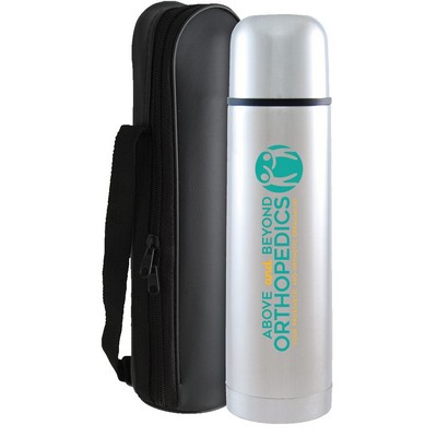 16.9 oz. Stainless Steel Thermos with Vinyl Case